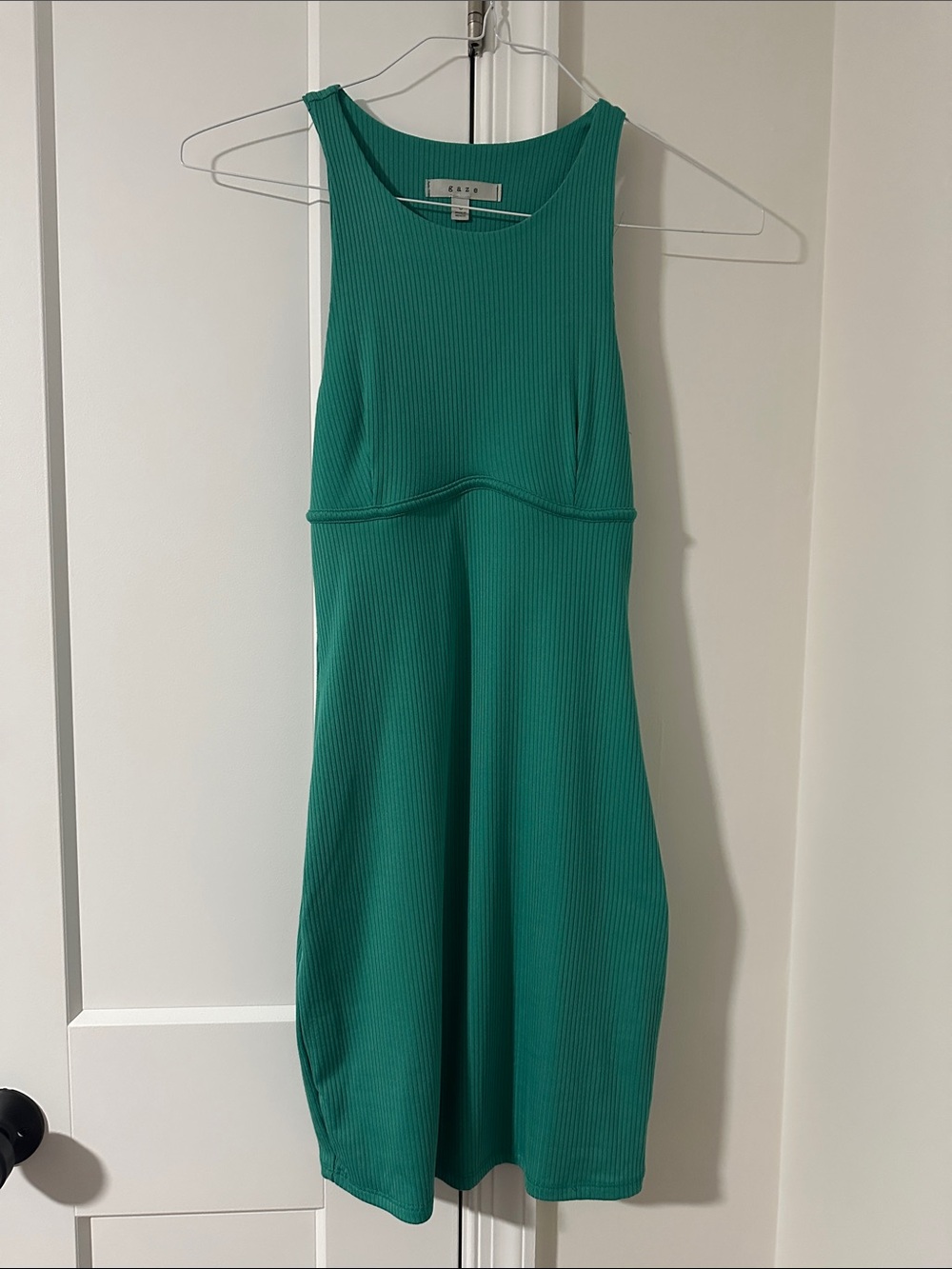 gaze Emerald Ribbed Sleeveless Midi Dress